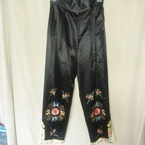 Black satin skinny pants xs/s